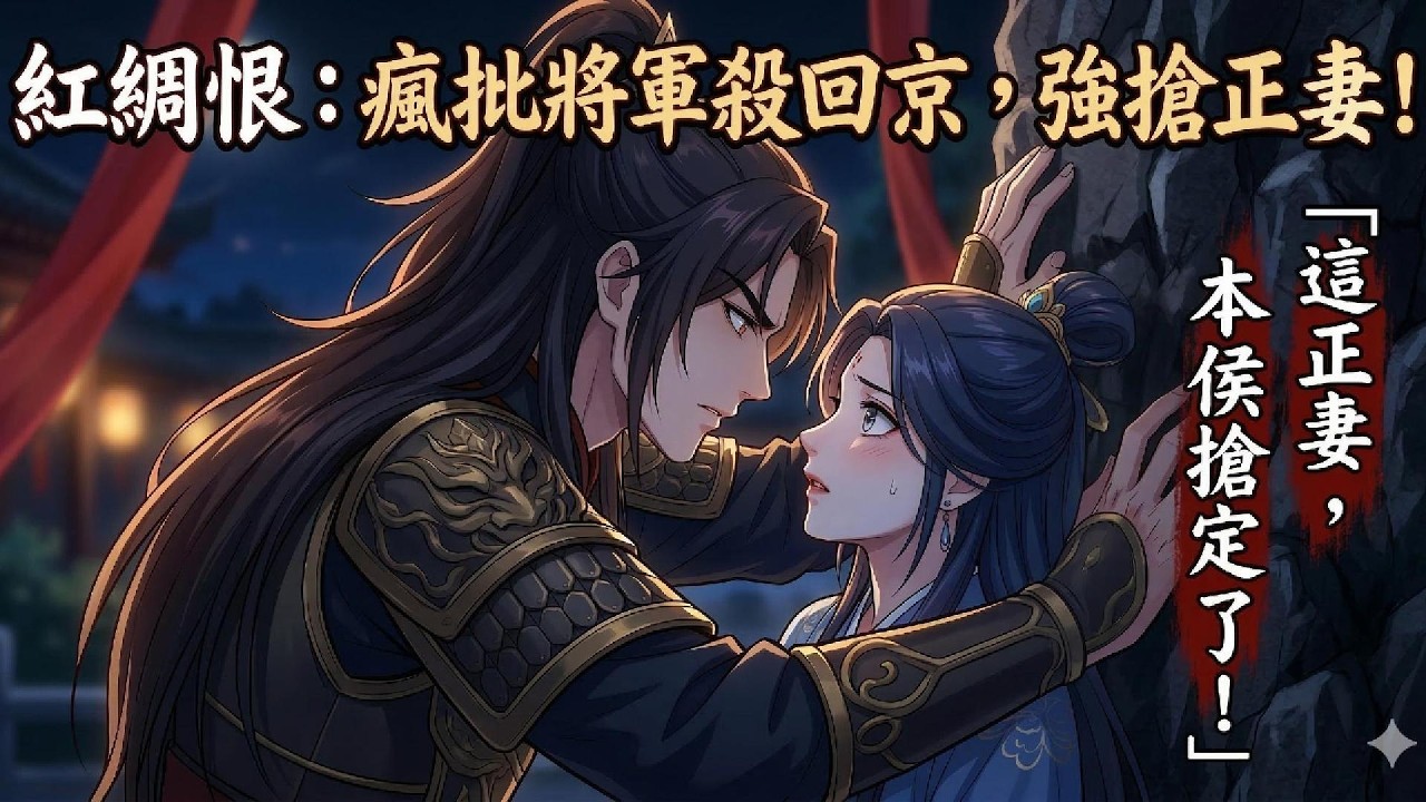《紅綢恨》：瘋批將軍殺回京，強搶正妻！【第1集】「江婉，妳以為逃得掉？」｜古風AI漫劇｜爽文推薦 #爽文 #强取豪夺  #動漫 #瘋批將軍強寵妻