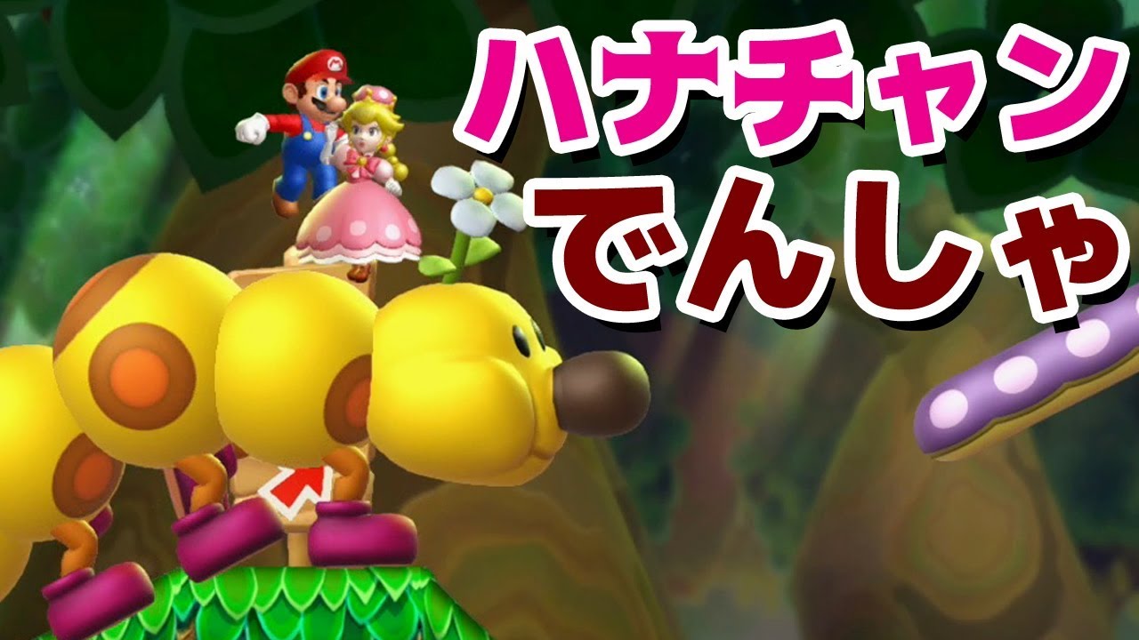 【ゲーム遊び】「ハナチャンでんしゃw」#42 New スーパーマリオブラザーズ U デラックス【アナケナ&カルちゃん】New Super Mario Bros U Deluxe