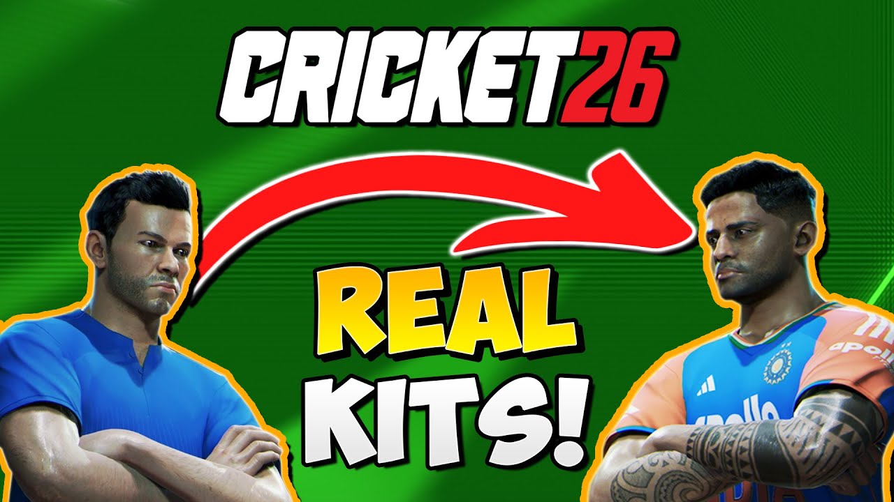 Как загрузить настоящие комплекты формы и команды в Cricket 26