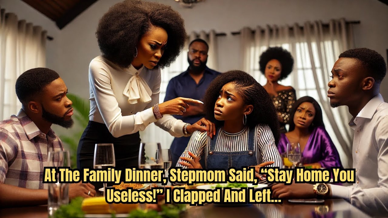 At The Family Dinner, Stepmom Said, “Stay Home You Useless!” I Clapped And Left…#folklore #tales