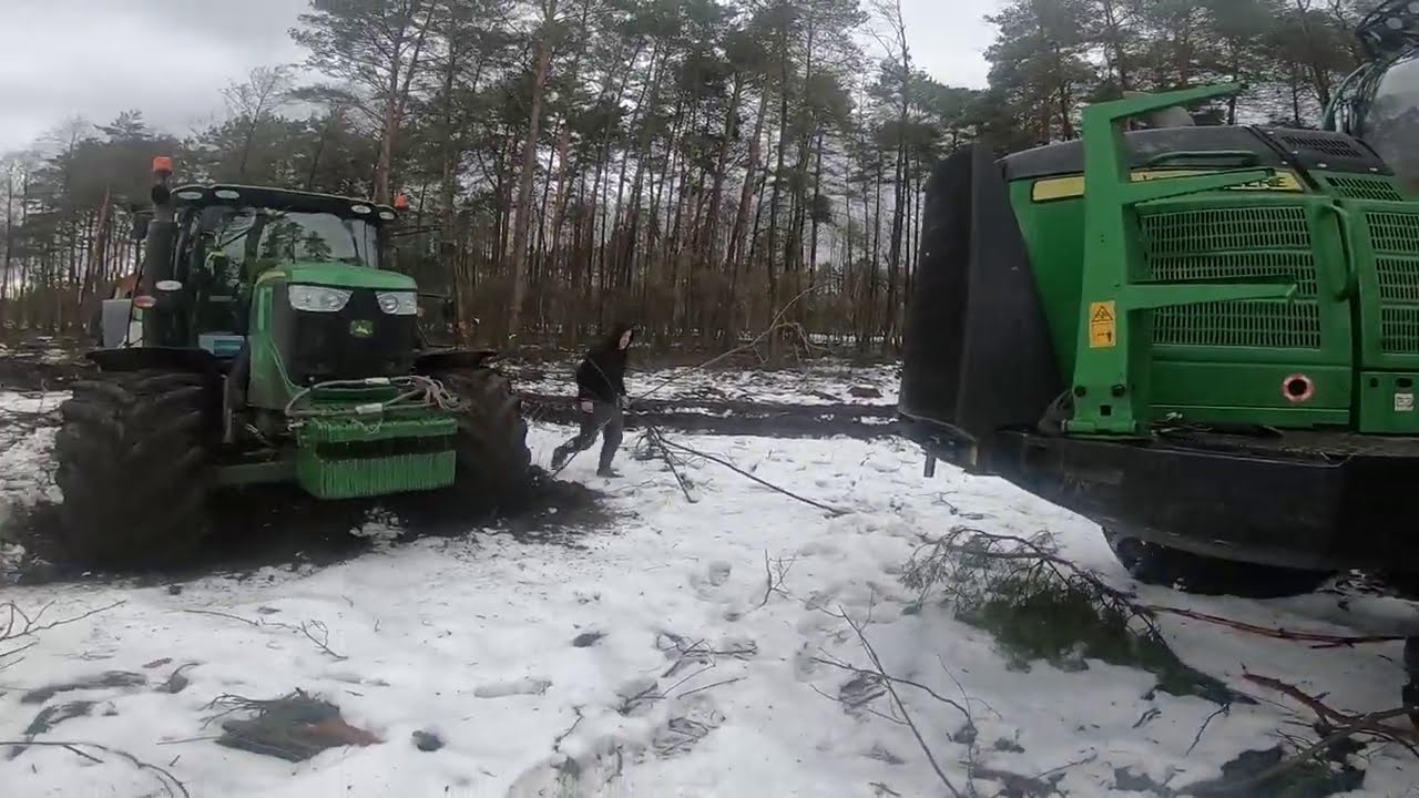 Pierwsze Roztopy, Wtopy John Deere 6190R, 7530P, 1210E, Drewno/Gałęzie / Forestry Work