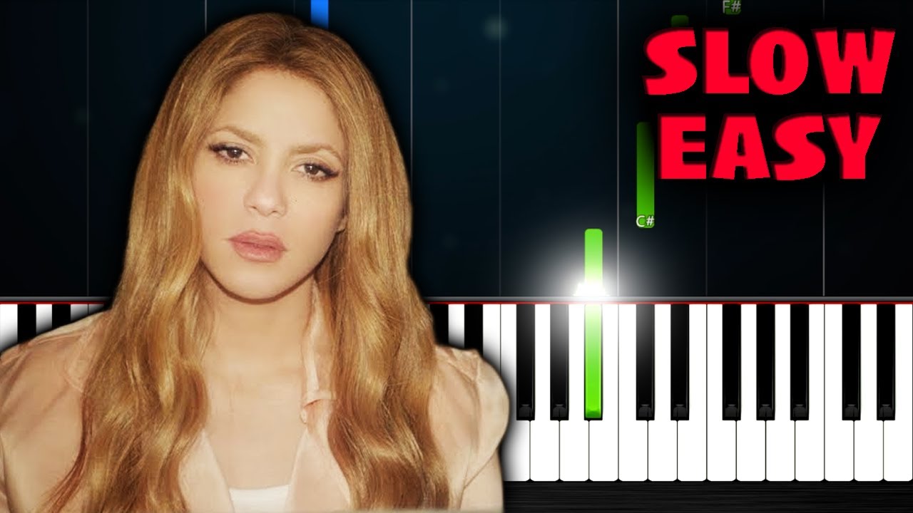 Shakira - Acróstico - SLOW EASY Piano Tutorial