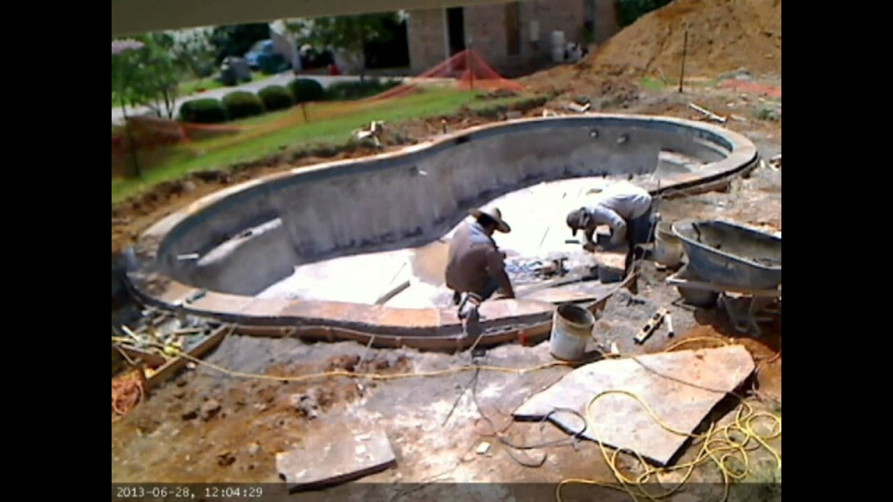 Swimming Pool Construction on a Time Line.