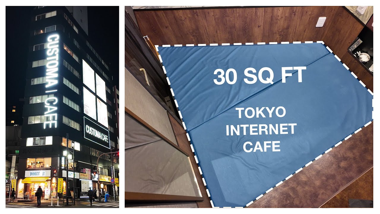 🇯🇵 Staying in 30 SQ FT Internet Cafe with Free Food | Customa Cafe Tokyo
