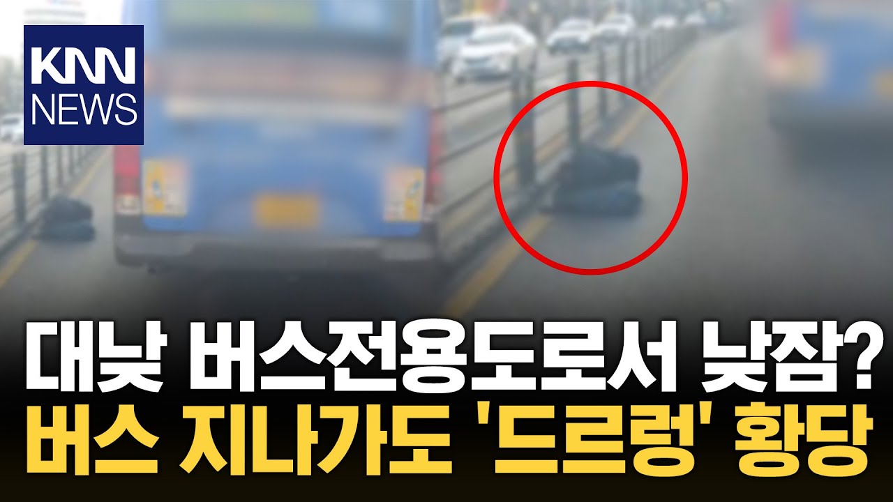 도로 한복판 잠든 행인 깨웠더니 