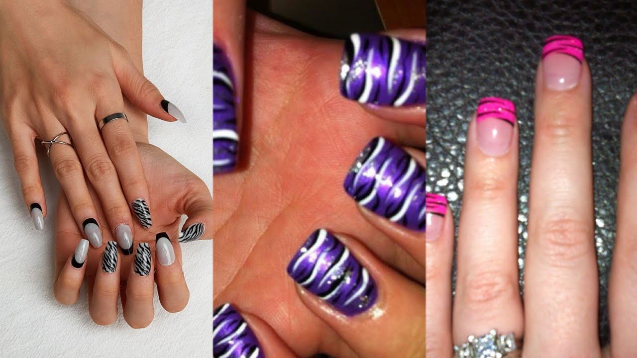 Faded Hot-Pink Zebra Nails Design 2023