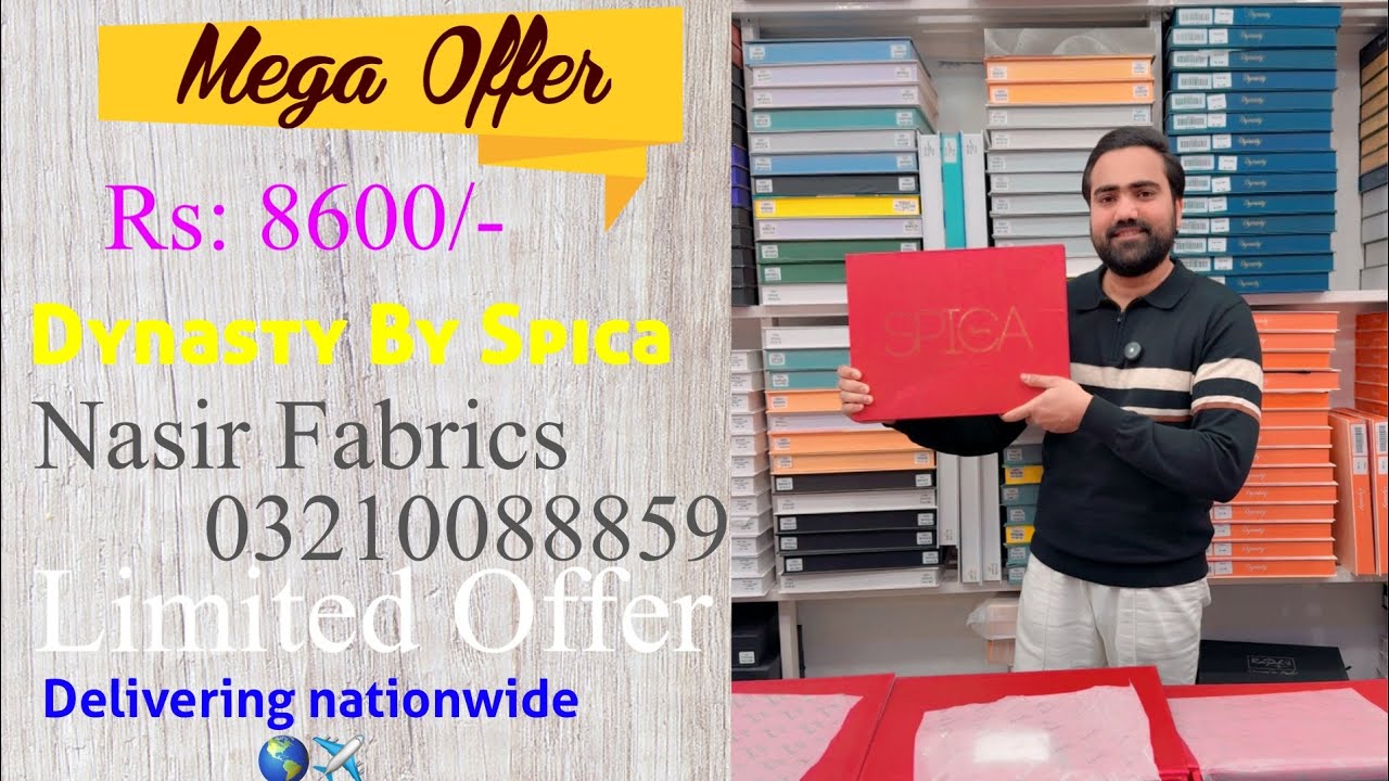 Mega Sale Offer 8600 Only.. Dynasty By Spica#03210088859 #onlineshopping #dreamnstyle #nasirfabrics 