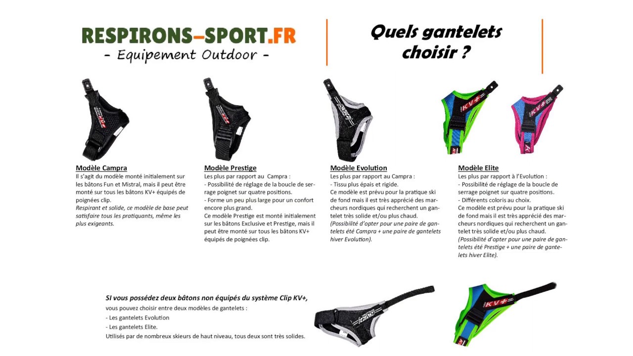 batons marche nordique kv+, gantelets, pointes, embouts