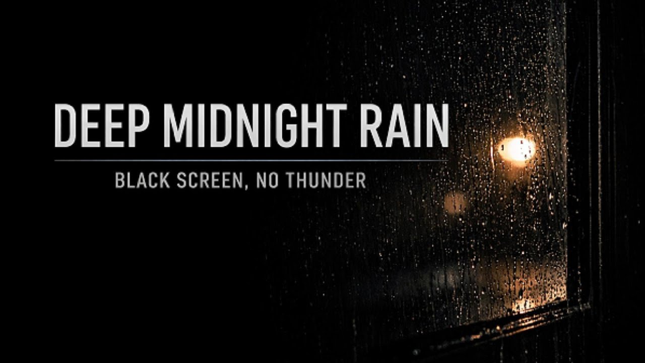 8 Hours Deep Midnight Rain – Black Screen, No Thunder | Still Night Audio