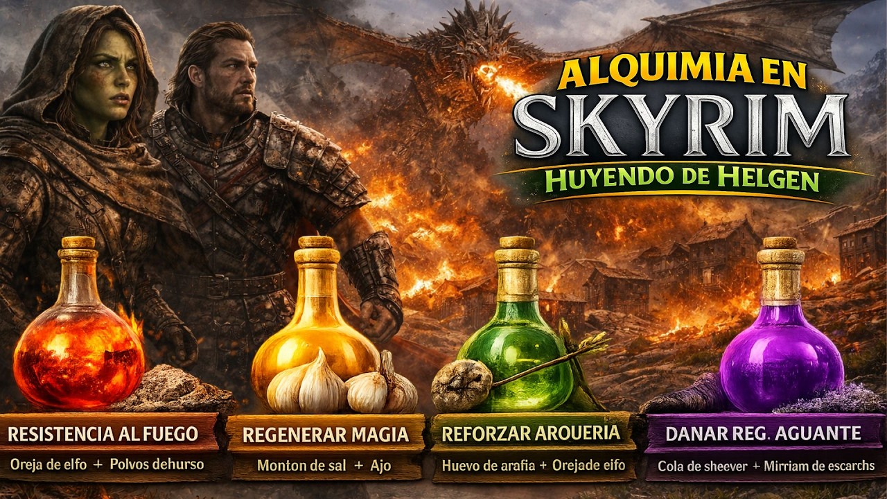 Ingredientes alquímicos de Helgen y primeras pociones - 🧪 Skyrim Tutorial