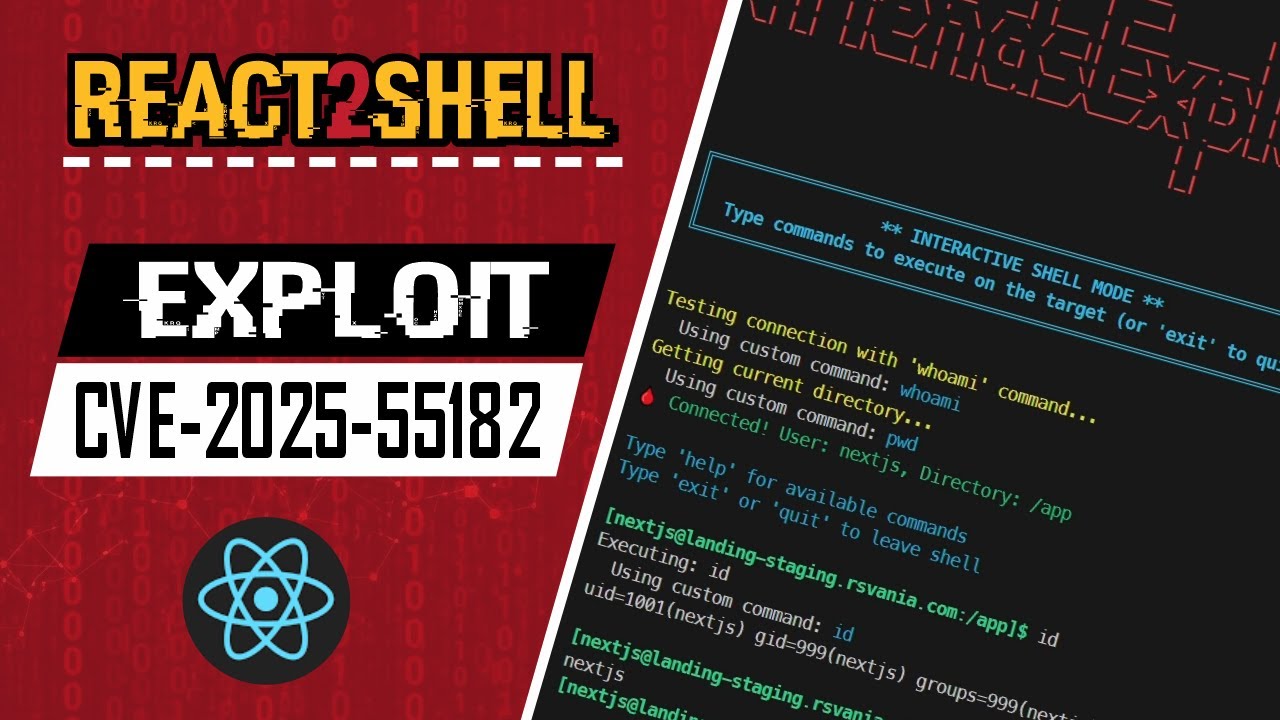 🚨 React2Shell Exploit – Remote Code Execution | CVE-2025-55182 | Live Target