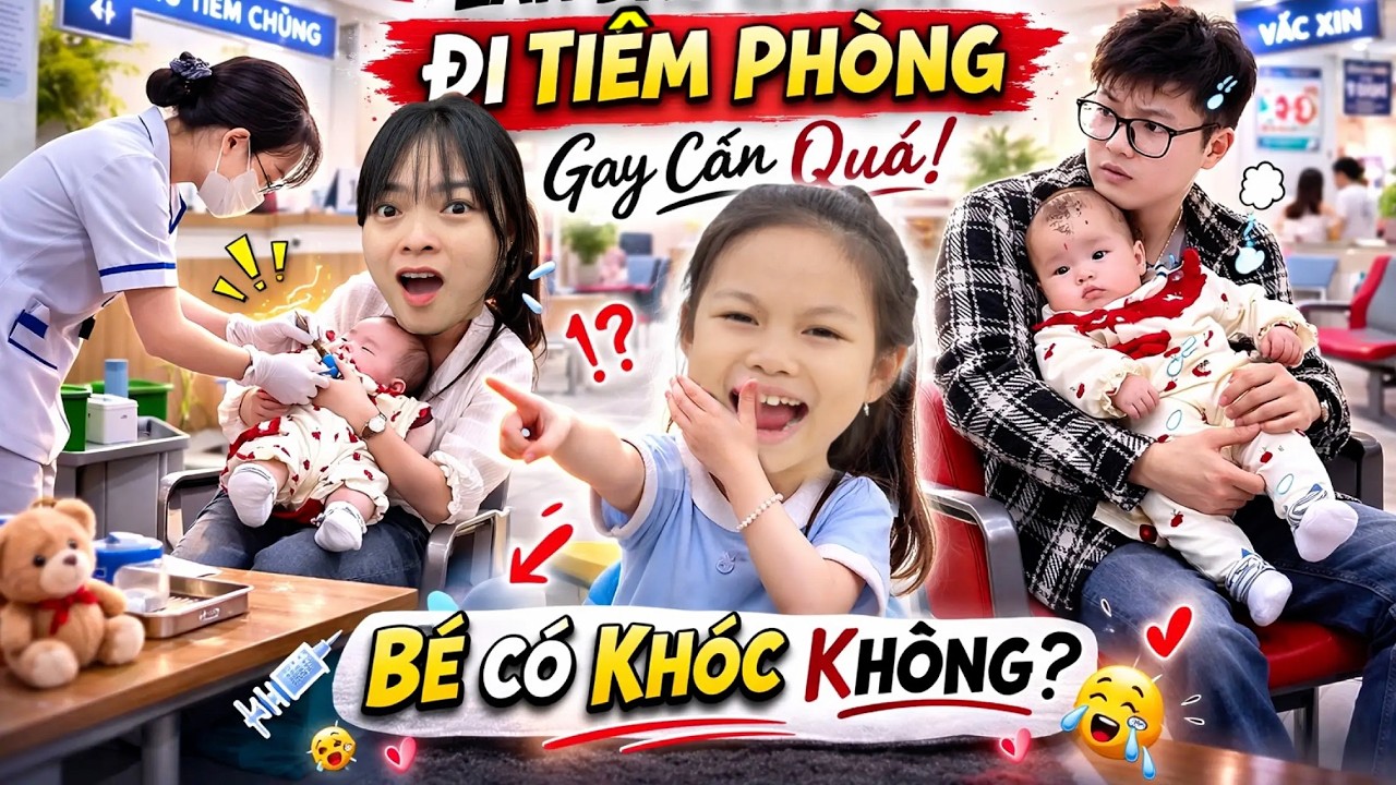 Thử Thách “Không Khóc” Khi Đi Tiêm – 2 Chị Em Làm Được Không?