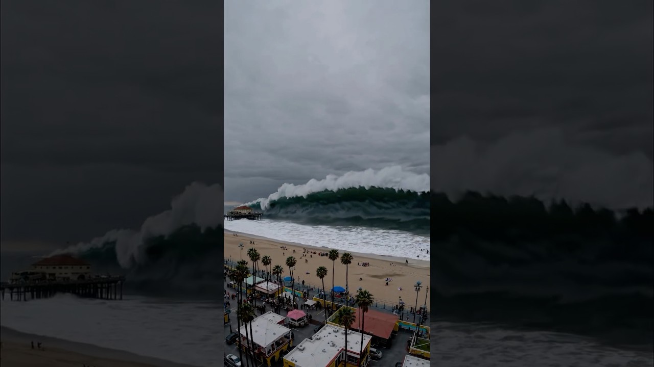 Oh My God😰Wait For End😳Biggest Wave In the World😅 #sea #ocean #viral #ai #reels #shorts #tiktok