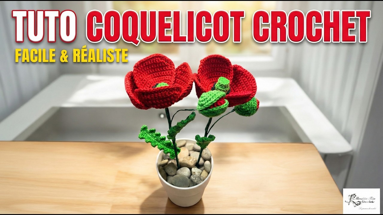 Coquelicot au crochet @Alextitia Tuto Crochet