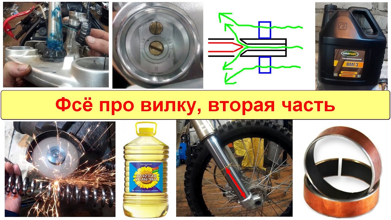 Вилка, направляющие, пружины, регулировки, масло, Форсаж 450, Стелс 450