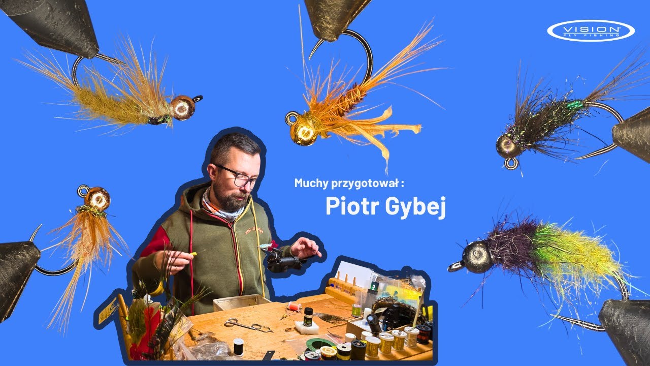 Muchy na spontanie 54 Piotr Gybej - Nimfy Hydropsyche, Brązka, Pojebus itd.