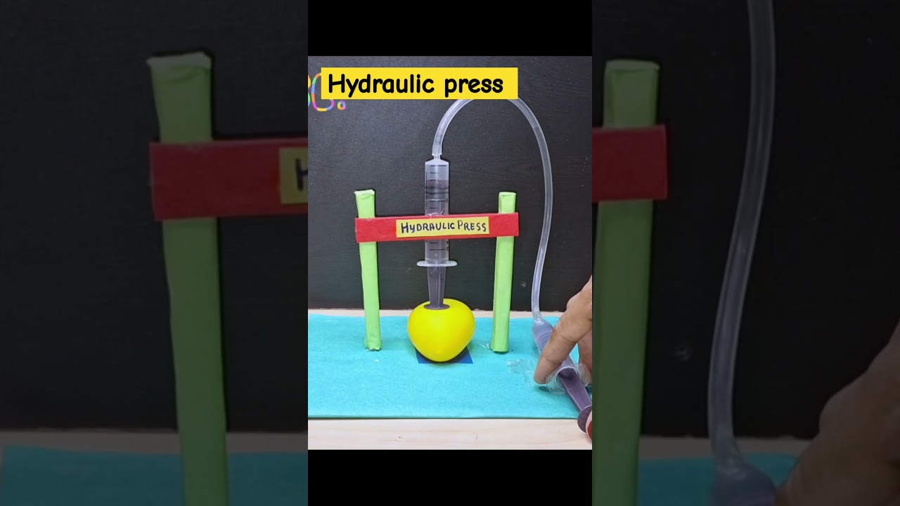 Hydraulic press Working model #hydraulicpress hy #viralshort Working school project