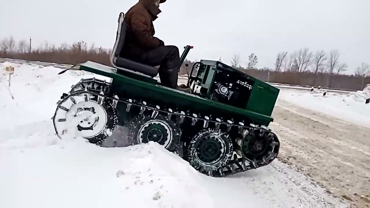 самодельный гусеничный трактор. тэстдрайв. часть 2
