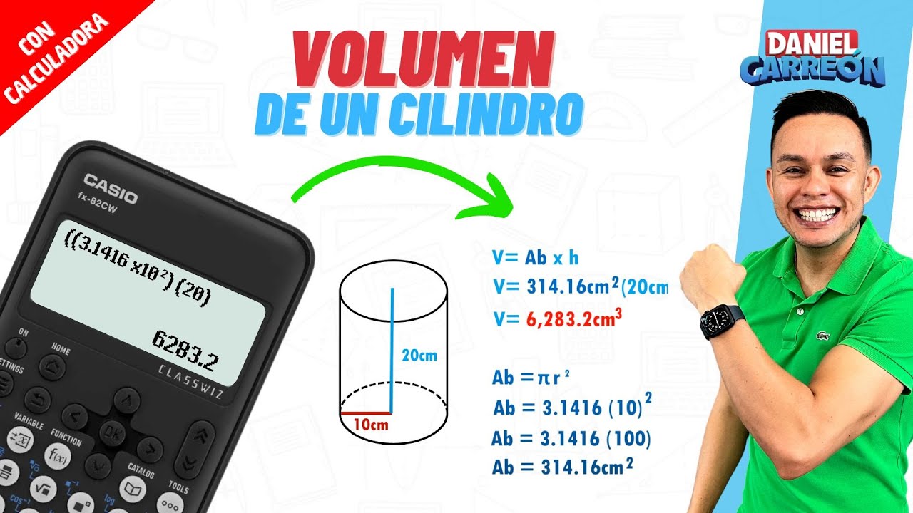 VOLUMEN DE UN CILINDRO Con calculadora