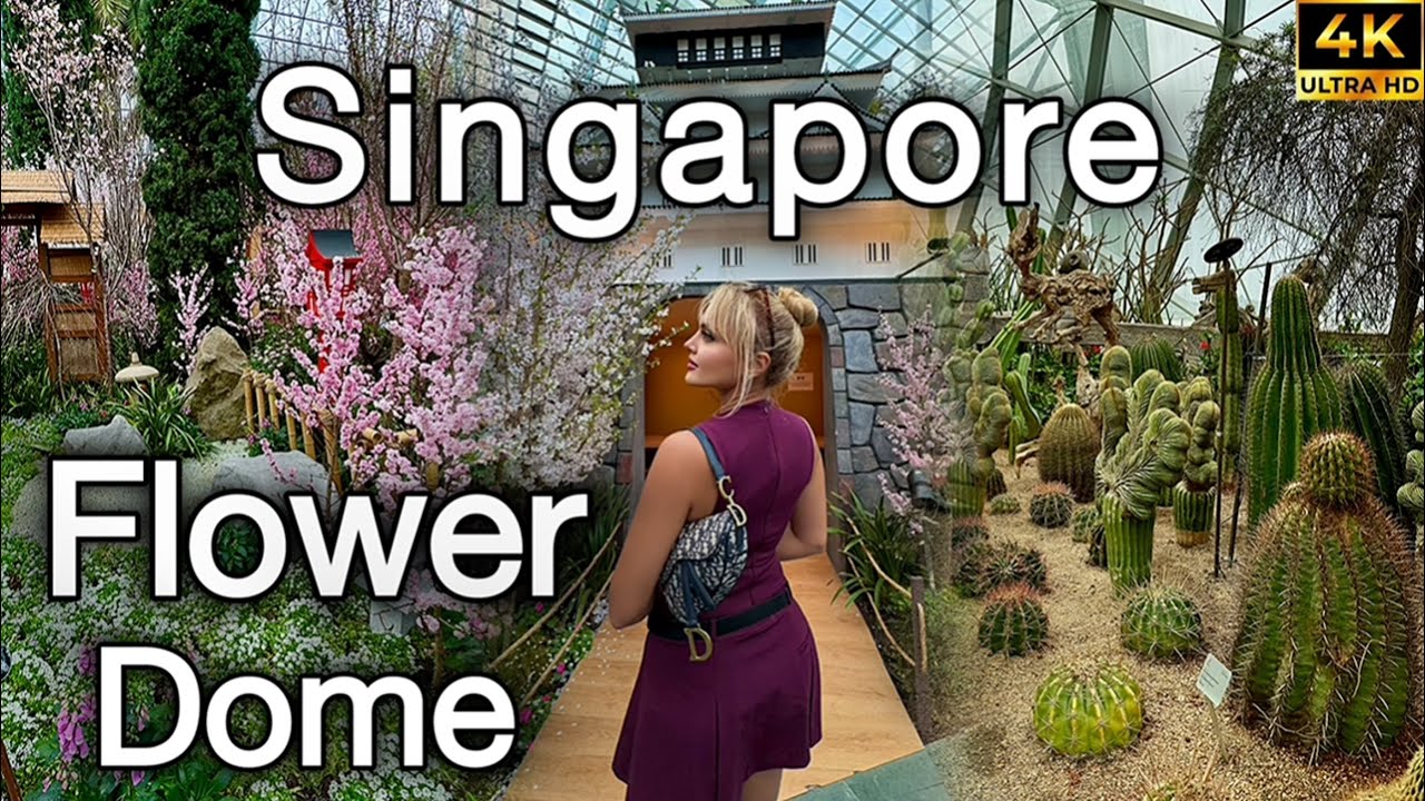 Singapore 🇸🇬 FLOWER DOME Gardens By The Bay! SAKURA Heaven [ 4K ] Full Tour