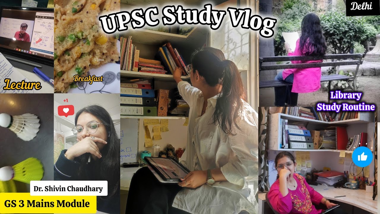 UPSC Study Vlog 📚 library Study Routine ( Karol Bagh)📸 GS3 By Dr. Shivin| UPSC Aspirant in Delhi 