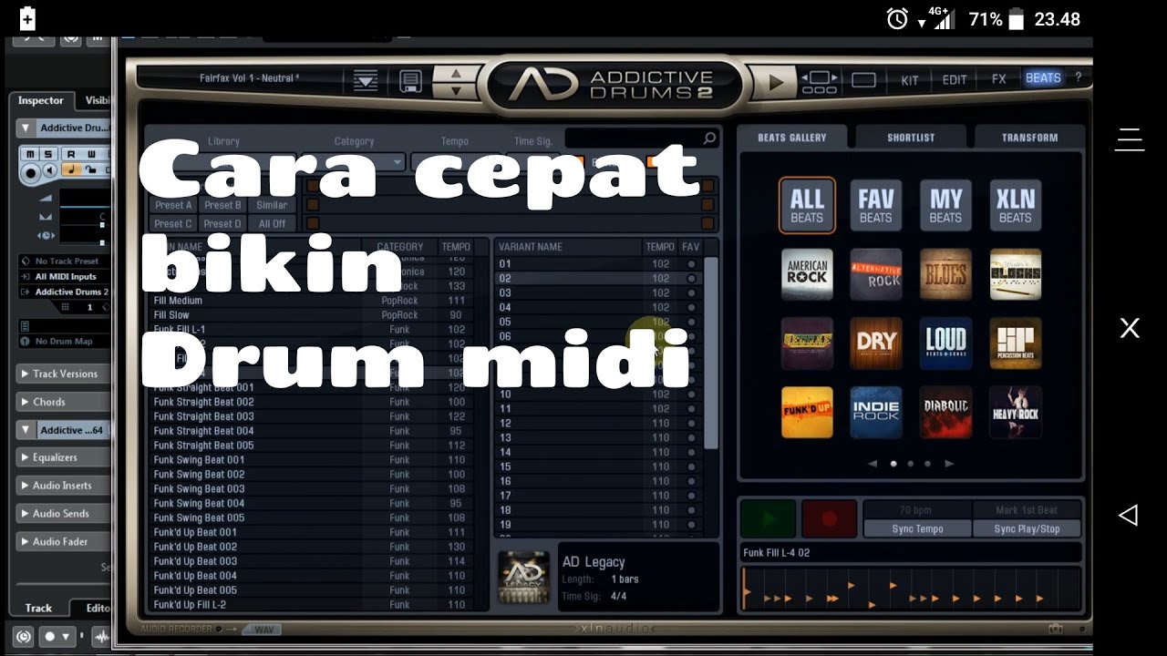 Cara cepat membuat drum midi di Cubase dengan Addictive Drum 2