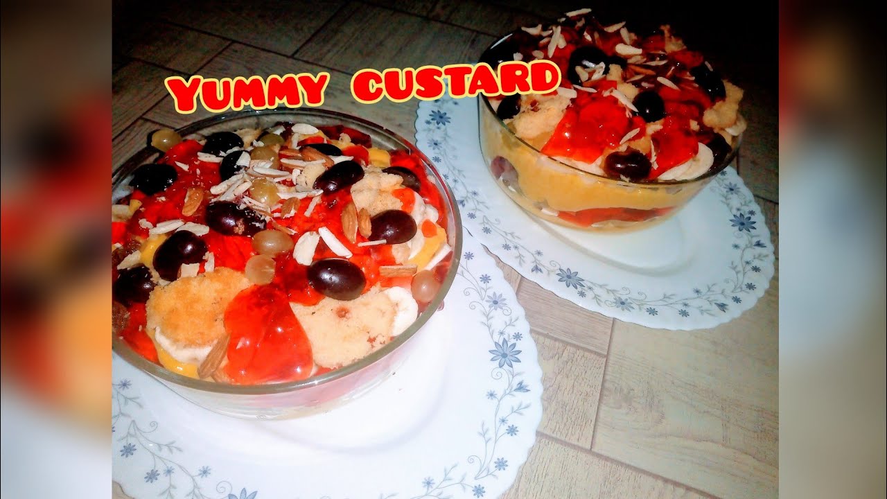 yummy custard with cream and yummy decorations / zareen jabbar