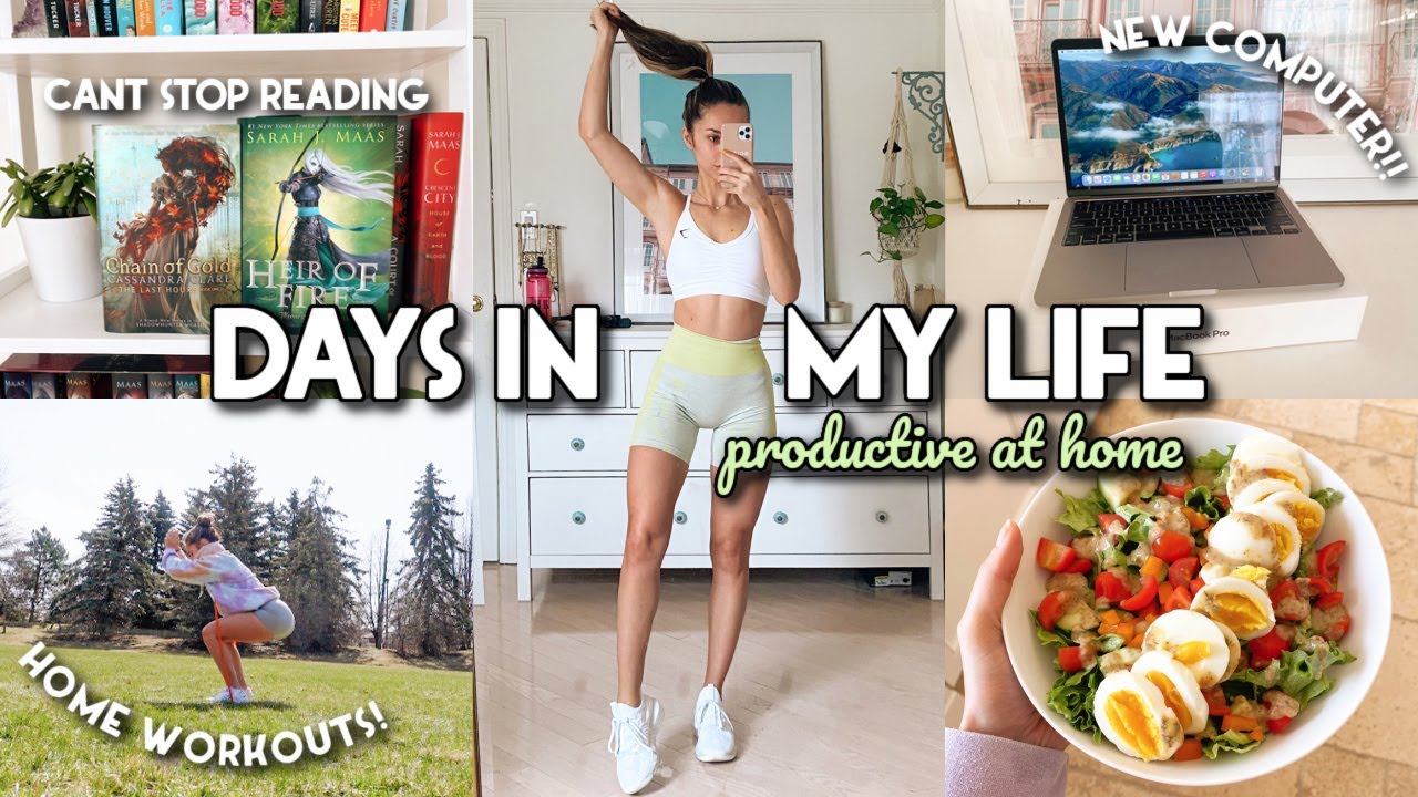 BEING PRODUCTIVE AT HOME, WORKOUTS, NEW COMPUTER | Vlog