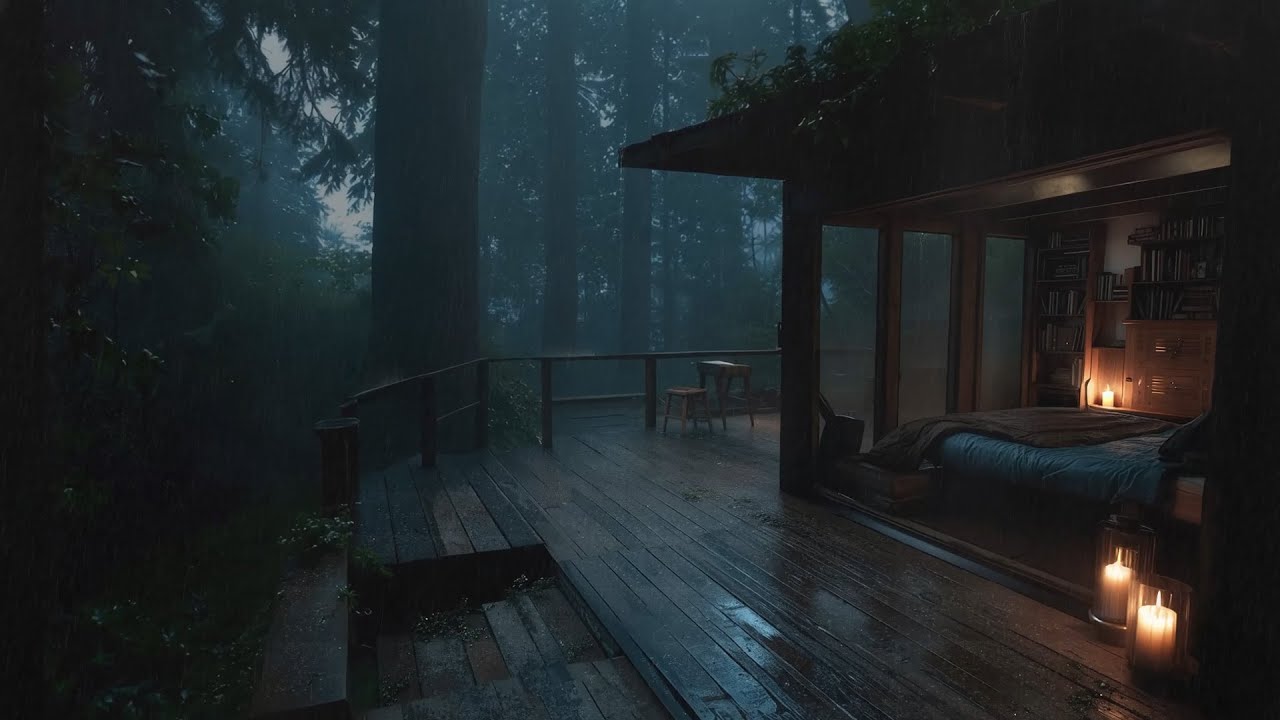 Forest Night Rain 🌧️ | Rain Sounds for Calm Sleep