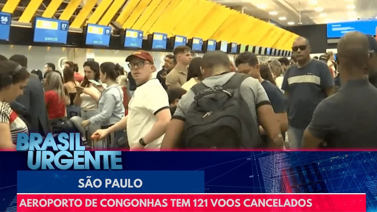 Aeroporto de Congonhas tem 121 voos cancelados | Brasil Urgente