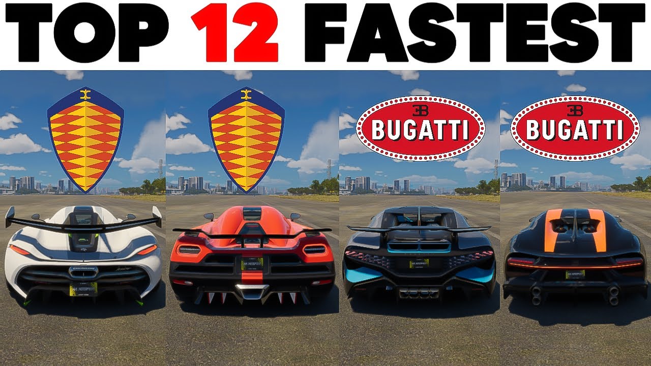 TOP 12 FASTEST KOENIGSEGG Vs BUGATTI CARS in The Crew Motorfest | Acceleration Battle