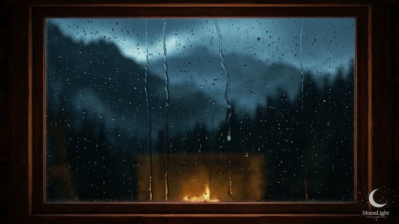 Rain Sounds on Window for Sleep, Study & Relaxation 🌧️ Cozy Rain Ambience (1 Hour)
