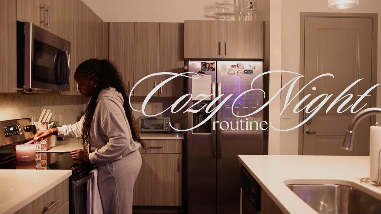 Cozy Night Routine | Relaxing + Self-Care + Cooking + Reading ✨🤍