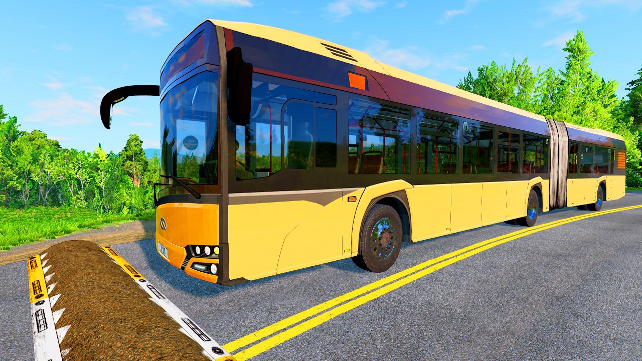 Bus And Trucks Vs Massive Speed Bumps #1 - BeamNG.Drive