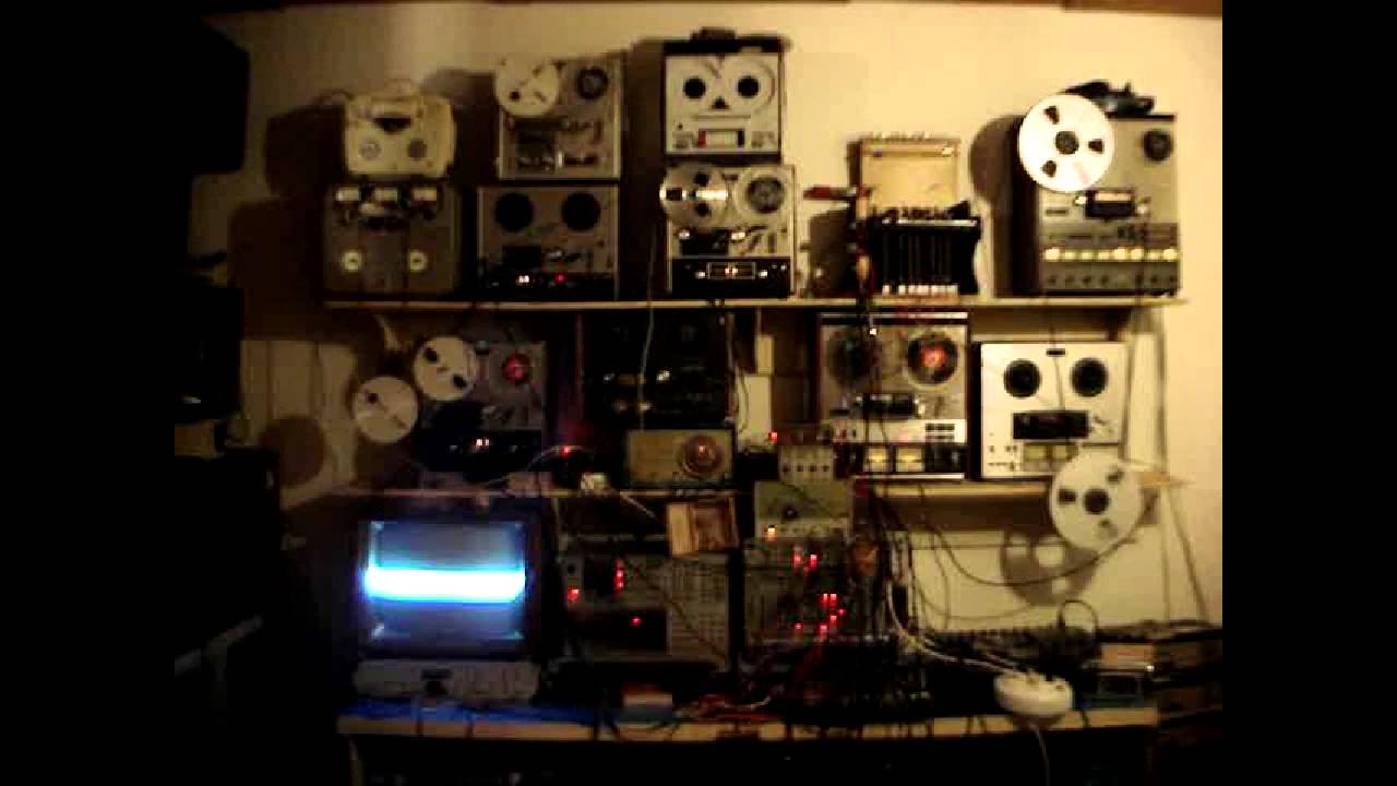 composition for modified toy piano, sine waves, tape recorders and other antique machines