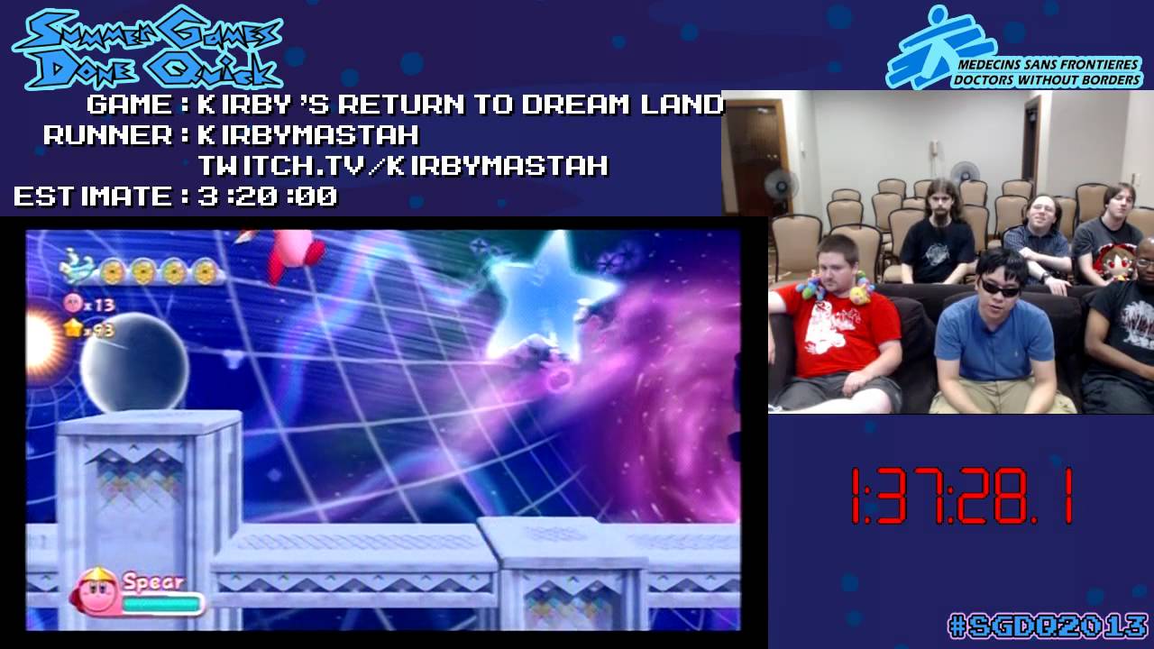 Kirby's Return to Dream Land :: Speed Run Live (2:58:58) by Kirbymastah #SGDQ 2013 [Wii]