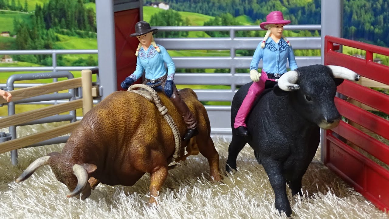 RODEO Bull Riding Cowgirls/ la Sfida/ Schleich/ DeQube