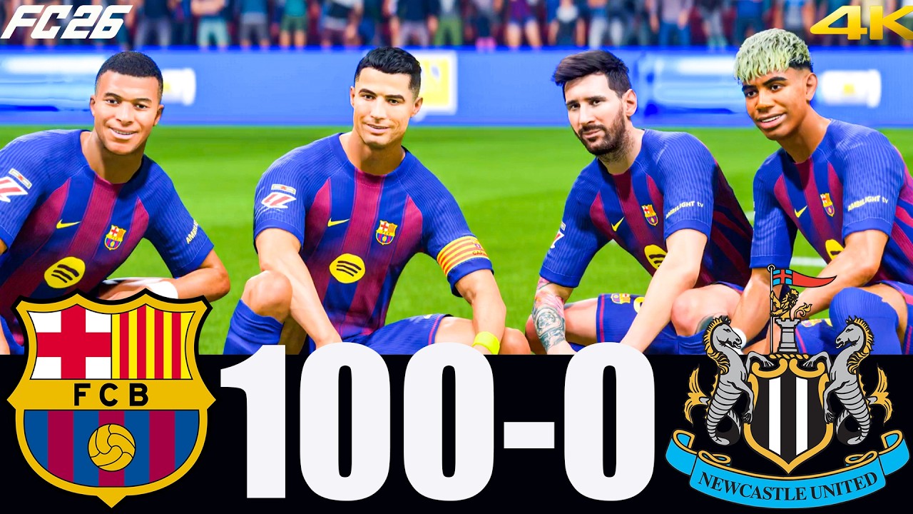 FC 26 -MESSI RONALDO NEYMAR & MBAPPE | ALL STARS | BARCELONA 100-0 REAL MADRID | UCL FINAL #fc26