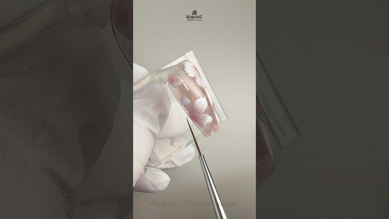 簡単さくらネイルの作り方／How to make easy cherry blossom nails #nails #nailart #nailtutorial