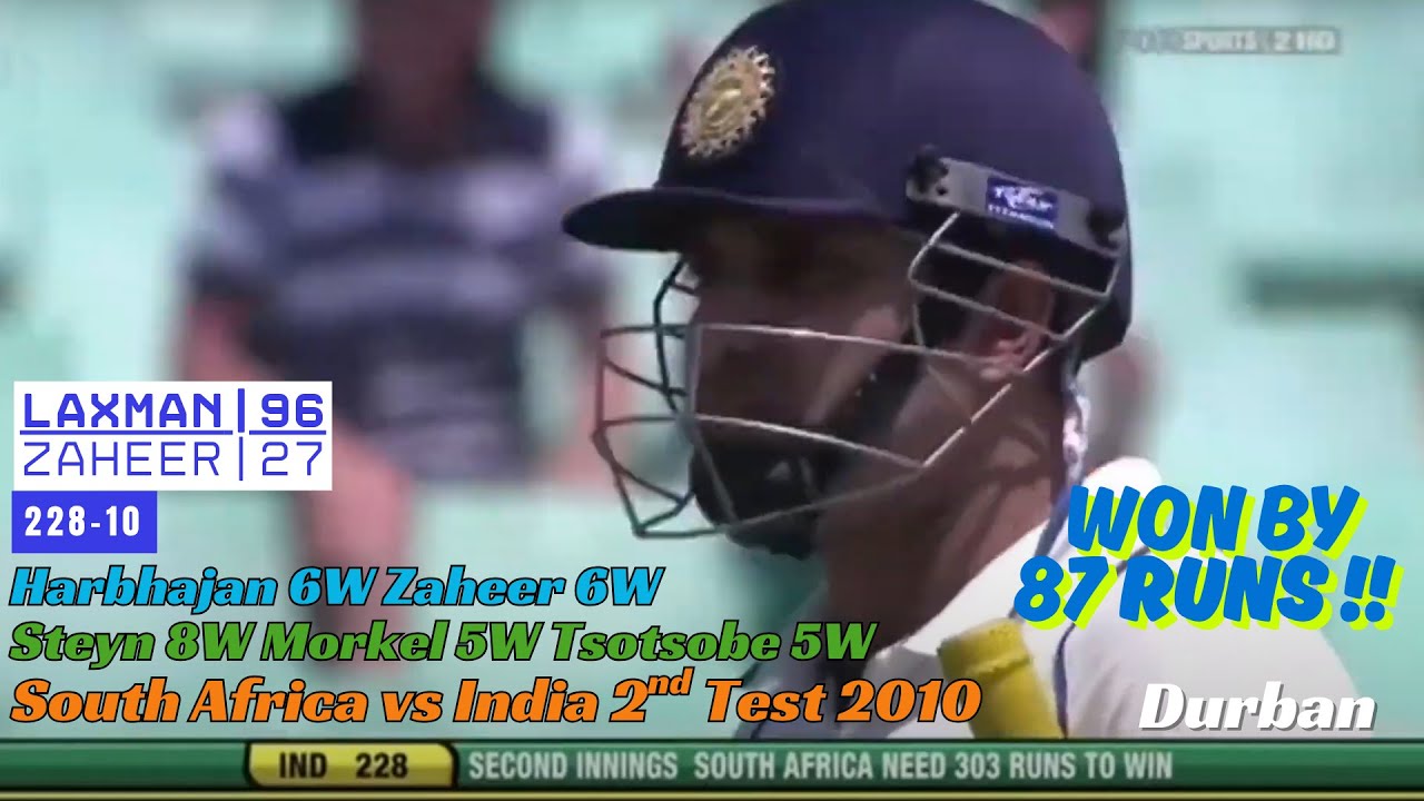 South Africa vs India 2nd Test 2010/11 Durban | Laxman 96, Harbhajan 7 Wkts & India Win by 87 Runs