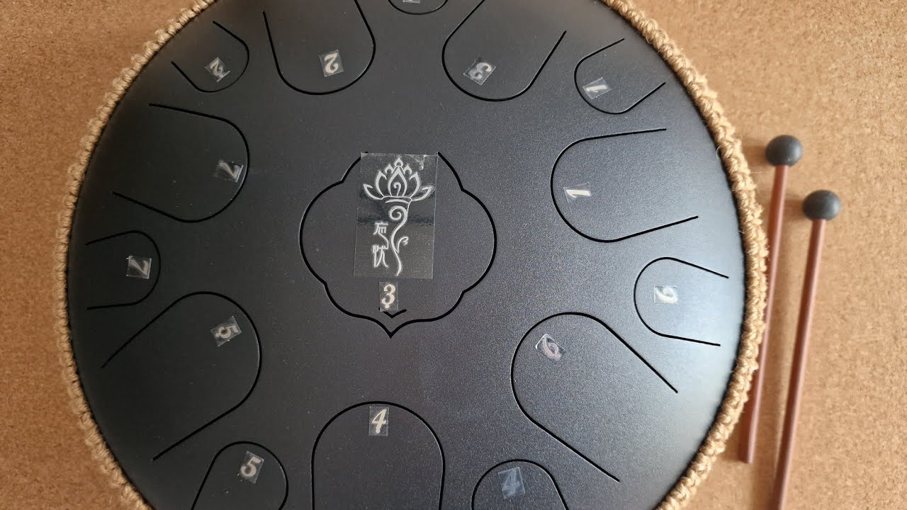 Hluru TWR 15-14 Inkblack Tongue Drum Tank Handpan 14 cali czarny. Tongue 14 Inch 15 Tones Steel Drum