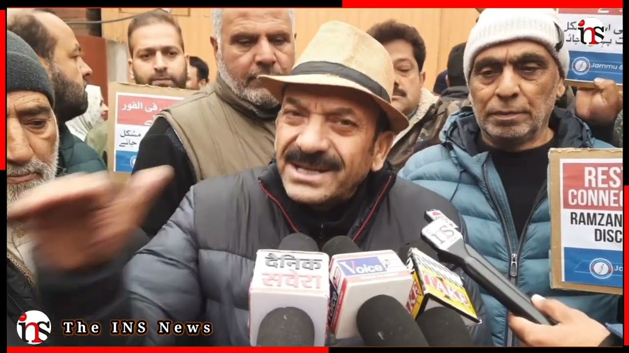 A protest held by the Apni Party against the electricity tariff hike and unscheduled power cuts.