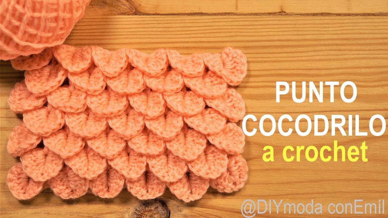 Cómo tejer punto Escamas De Cocodrilo a crochet paso a paso / DIY moda con Emíl
