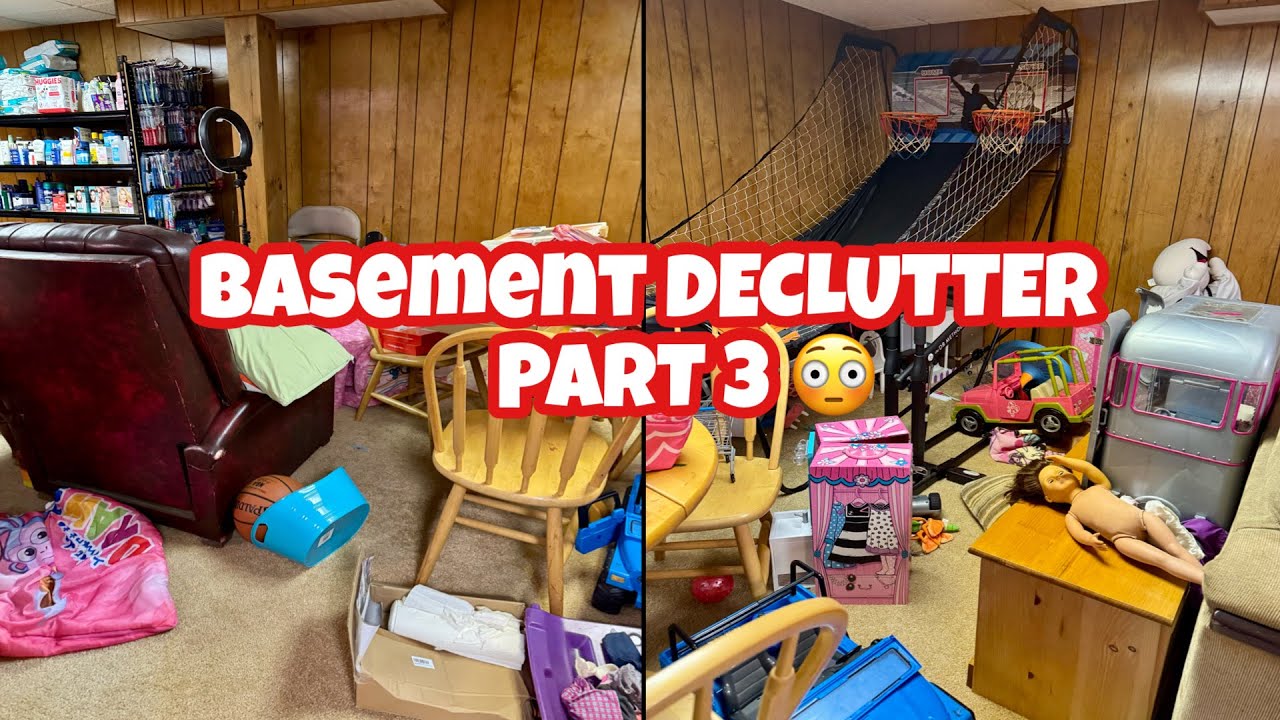 BASEMENT DECLUTTER/ Back in the basement to finish up decluttering and cleaning up