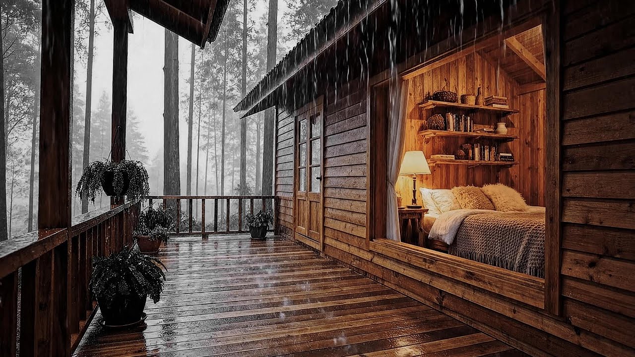 Rain Sounds For Sleeping Cabin 😴 Best Rain Sound for Sleep | RainSoundsMK
