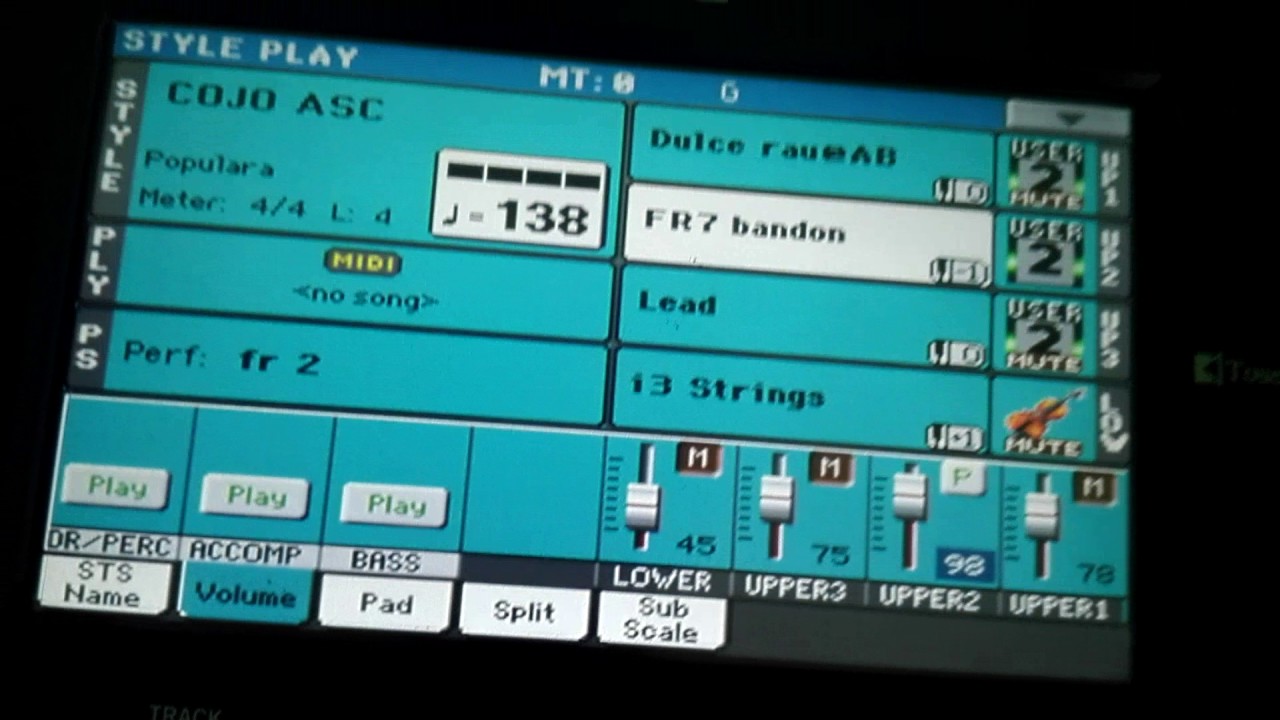 Cum pui efecte ( fx send ) pe tonuri la korg pa 3 pa 600 ,300