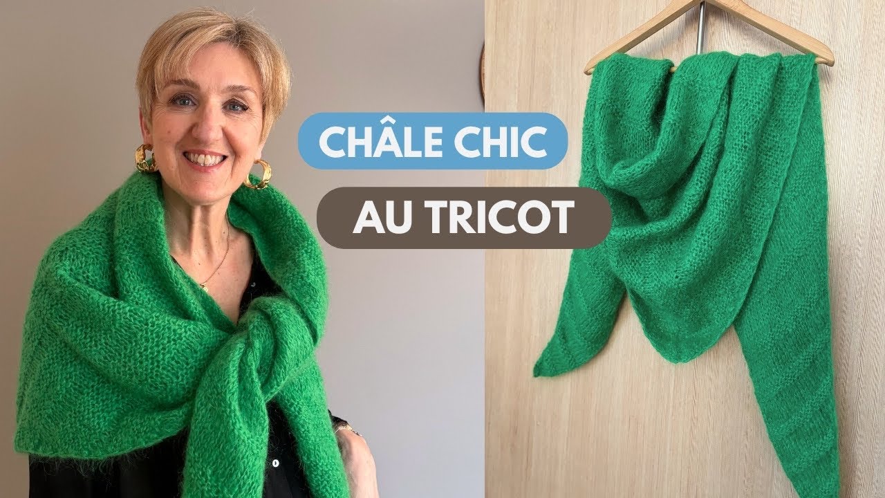 Apprendre à tricoter un châle simple et stylé, tuto facile débutant 