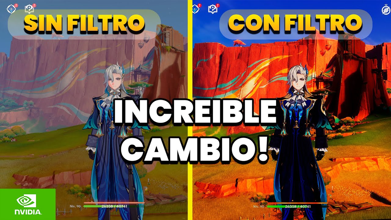Comparativa visual: Genshin Impact con y sin filtros de NVIDIA