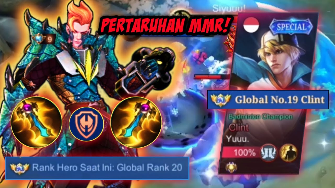 TOP GLOBAL CLAUDE VS TOP GLOBAL CLINT! PERTARUHAN MMR GLOBAL! SOLO RANK! | MLBB - Meppostore.id