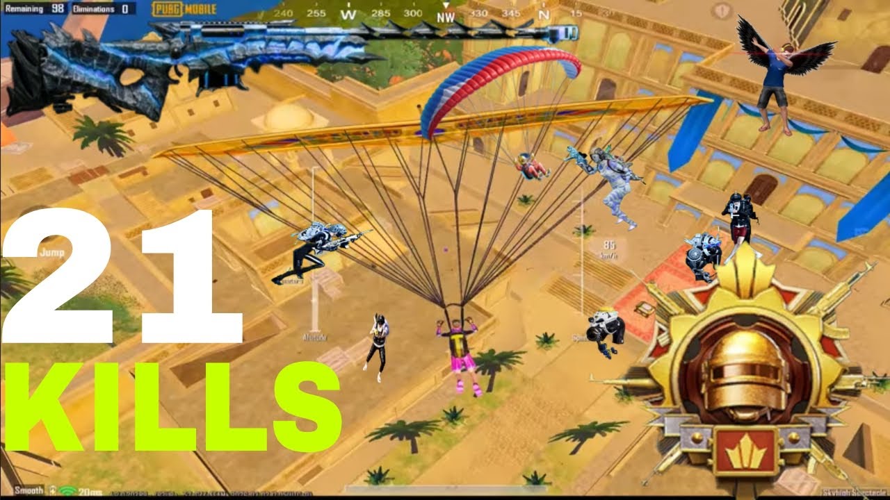 21 Kills in one match of Erangel solo 🫵🤯